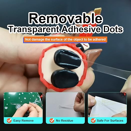 PHIXBEAR 504 Pcs Clear Removable Adhesive Dots, Glue Point Dots - Image 3