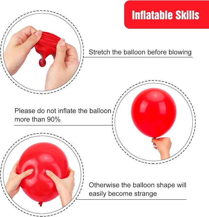 RUBFAC Red Balloons 65pcs, 12 Inch Party Balloon - Image 4