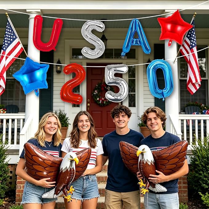 10PCS 4th of July Balloons Set, USA 250 Foil Letter Balloons - Image 6
