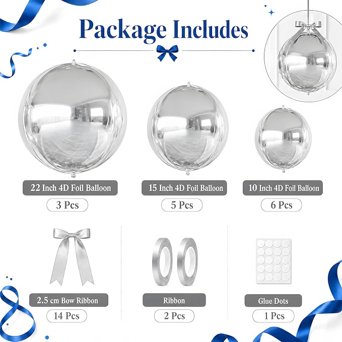 Silver Round Foil Balloons - Image 2
