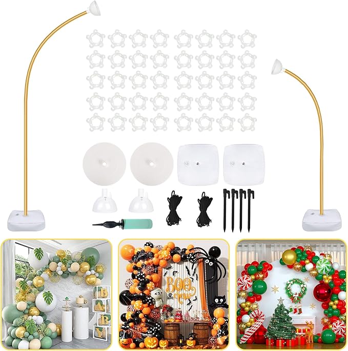 AerWo Balloon Arch Kit 9.35FT & 6FT, Free Bending Half Balloon Arch Stand by AerWo