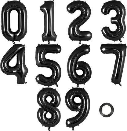 16 Inch Number 0-9 balloons, Small Mylar Numbers Balloon Custom Digital Balloons by AIQINHU
