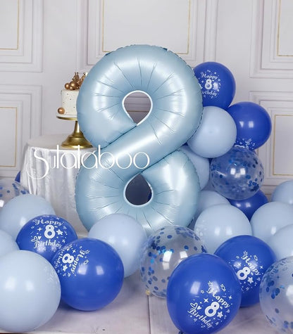 40 Inch Light Blue Number 8 Balloon 0-9 Big Helium Balloons | Large Giant - Image 5