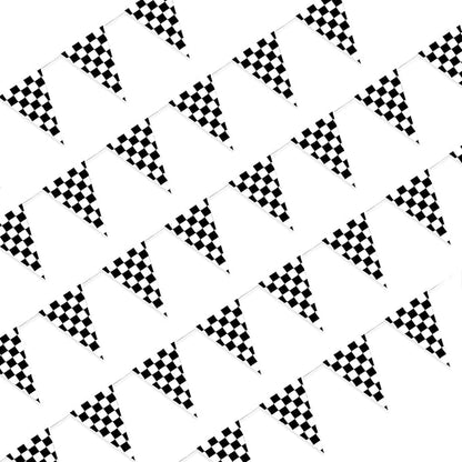 Piokio 60 Pcs Double Sided Plastic Checkered Flag Banner, Racing Birthday by Piokio