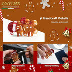 Original Italian Designed Mini Hair Claw Clips for Women- CHRISTMAS Gingerbread Men, Premium Acetate Small Claw, Non Slip Cute Hair Clips for Women with Gift Box