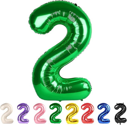 2 Balloon Numbers 40Inch Dark Green Party Decorations by Mluchee