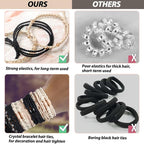 Boho Hair Tie Bracelets - Elastic Bands for Women's Ponytails, Daily Life, Sports, and Work (20pcs)