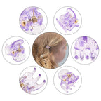 YOHAMA 36 Pcs Hair Clips Glitter Mini Claw Clamp Colorful Great for Design Children Women Girls Hairstyles Decroation Buns Pining Bangs Strong Grip Multifunction Little Clips.
