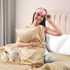 Lirex Satin Pillowcase for Hair and Skin, Super Soft and Cooling Similar to Silk, 2 Pack Standard Size 20"X 26" Pillow Cases with Envelope Closure, Gifts for Women Men, Champagne