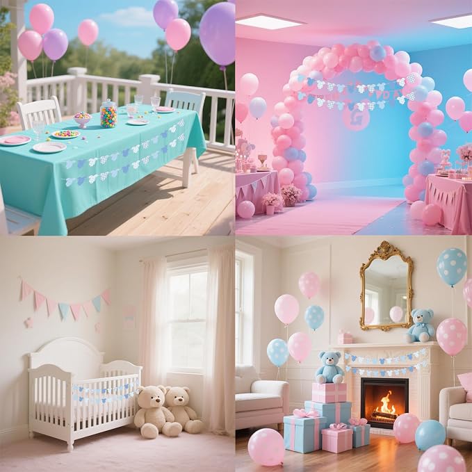 2Pcs Blue Baby Gender Reveal Decorations, Pre-Strung Boy or Girl Banner - Image 5