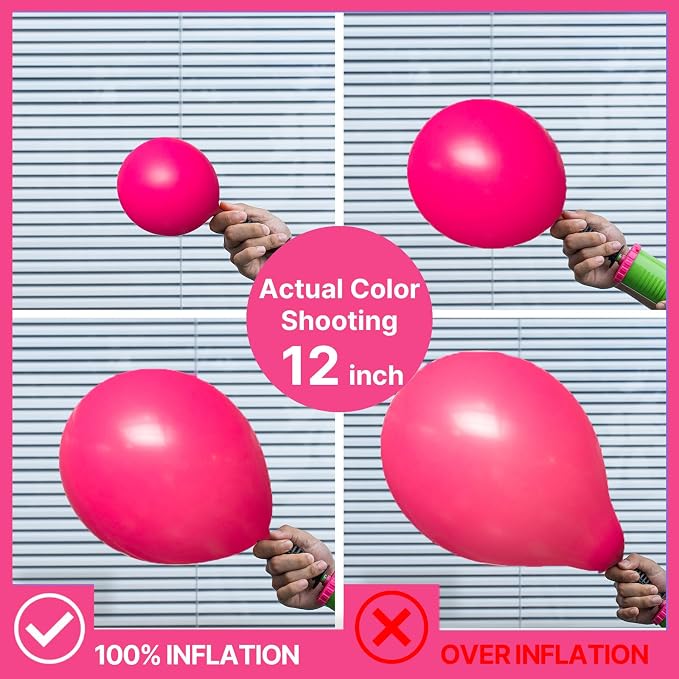 PartyWoo Hot Balloons 50pcs Small Mini Dark Pink Magenta Balloons 5 Inch | - Image 4