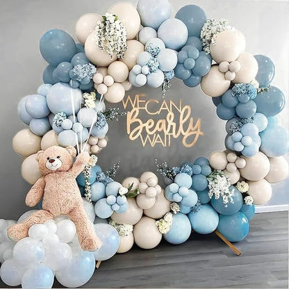 Dusty Blue and Gold Balloons 60 Pcs, 12 Inch Dusty Baby Blue Chrome Gold - Image 7