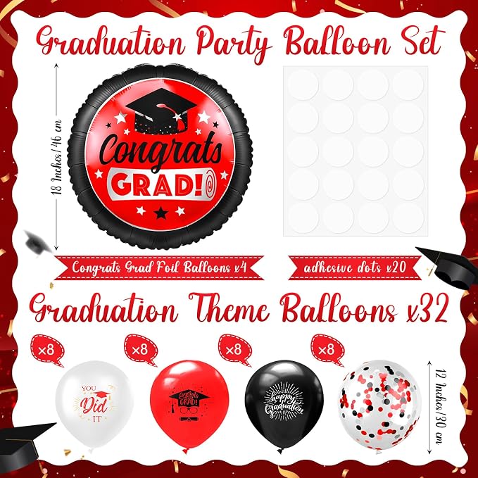 Kasyat 4 Set Green and Black 2026 Graduation Table Centerpiece Balloon Stand - Image 3