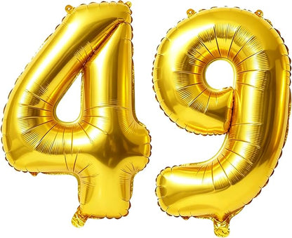 40 Inch Number 49 Balloons for 49th Birthday Party Decorations, 0-100 Gold by FOBELEC