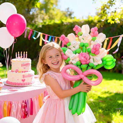 260 Green Long Balloons for Balloon Garland Thickening Skinny Latex Twisting - Image 5