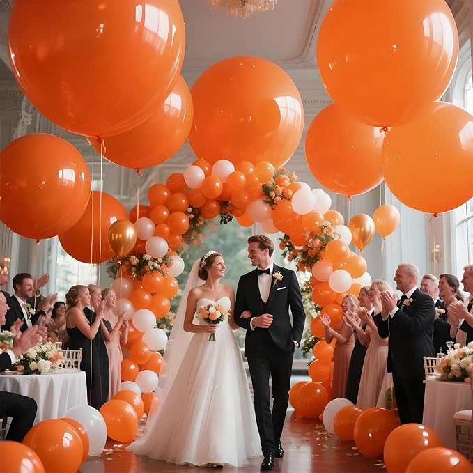 Orange Balloons 9pcs, 36 Inch Large Orange Balloons - Image 7