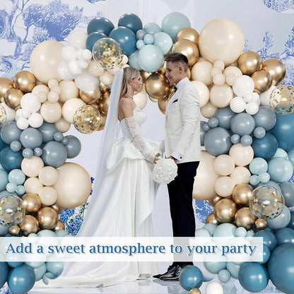 168pcs Dusty Blue Balloon Garland Arch Kit Different Sizes | 18 12 10 5 inch - Image 6