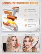 SHEGLAM 0.75" Deep Waver for Short Hair Lightweight, Dual Voltage, Smart Timer Hair Tool Crimper Double Barrel & Adjustable Temps Anti-Scald, Easy to Use