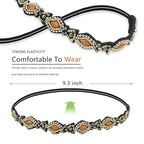 AMCAMI 5-Piece Rhinestone Beaded Hairband Set for Women - Fancy Elastic Headbands with Jeweled Crystal Beads - Handmade Hair Accessories for Women, Girls, and Ladies