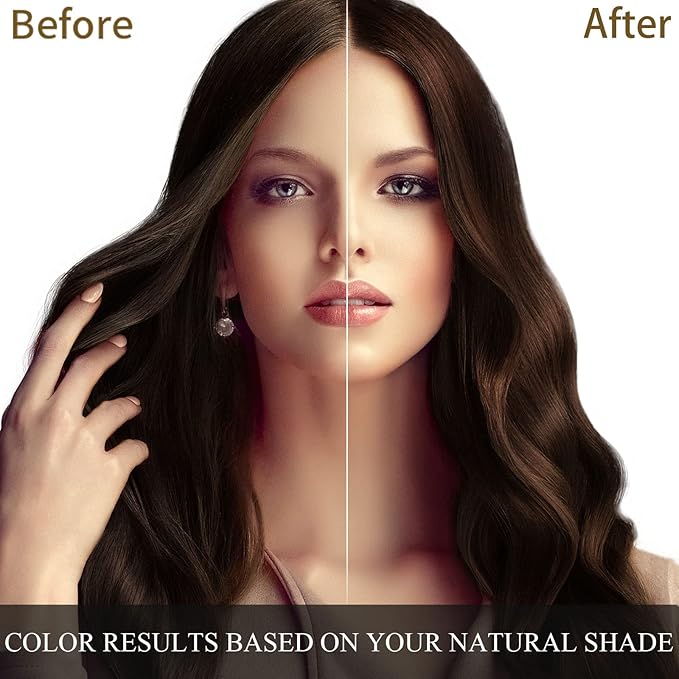 Ivnil Dark Brown Hair Dye Shampoo 3 in 1 for Women/Men Hair Color for Grey Coverage Seimi Permanent Instant Champu Para Canas Mujer for Men