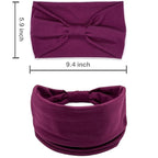 IVARYSS Wide Headbands for Women, Solid Knotted Head Wraps Turbans, Large African Style Head Bands Hair Accessories, 6 Pack