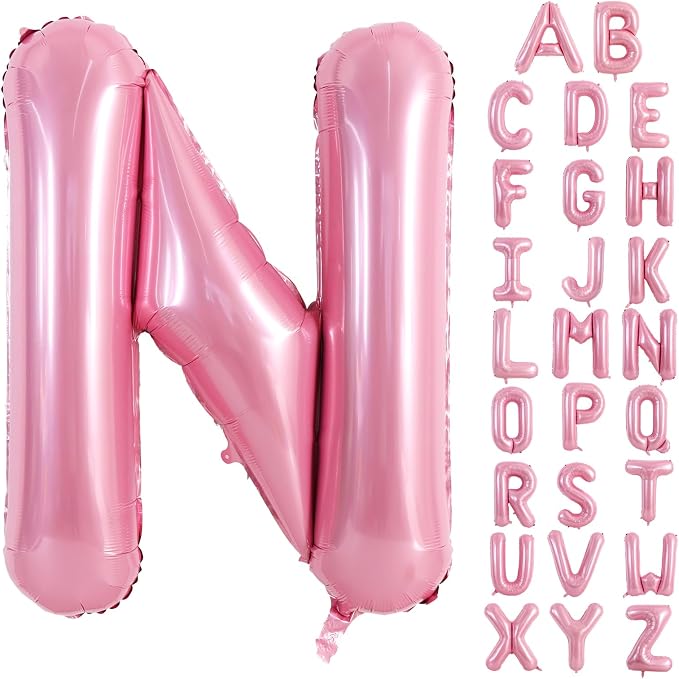 TONIFUL 40 Inch Large Pink Letter N Balloons Giant Foil Mylar Alphabet Balloon by TONIFUL