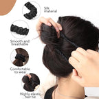 5 Pcs Silk Hair Ties, 100% Pure Mulberry Silk Hair Scrunchies Black Skinny Scrunchies Ponytail Holders Stocking Stuffers Gifts for Women Girls