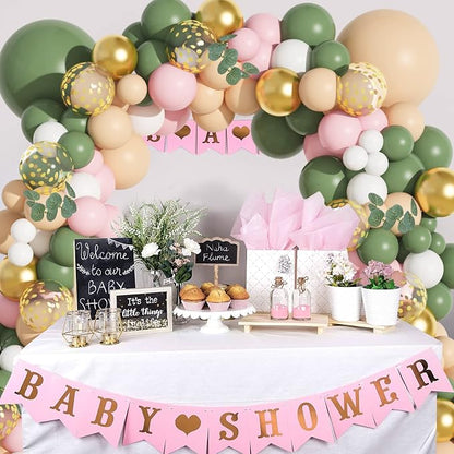 Amandir 166Pcs Sage Green Blush Peach White Gold Balloon Garland Arch Kit | - Image 6