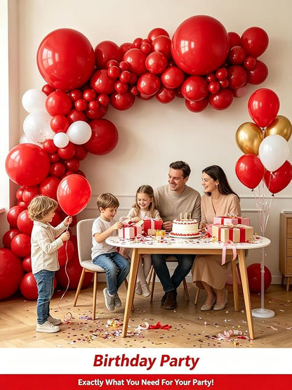 Red Balloons 125 Pcs Different Sizes 18 12 10 5 Inch Red Balloon Arch Kit - Image 2