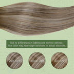 RUNATURE Balayage Hair Extensions Clip Ins, 22 Inch Long Straight Hair Clip in Hair Extensions Real Human Hair, Well Blended, Easy to Maintain, 120g 7pcs #3/8/22 Brown Root Mix Blonde