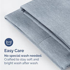 Queen Pillow Cases Set of 4 - Ultra Soft Hotel Quality Pillowcase Covers - Comfy, Cozy & Wrinkle Free - Shrinkage and Fade Resistant - Machine Washable Pillow Protectors - 4 Piece Set - Heathered Blue