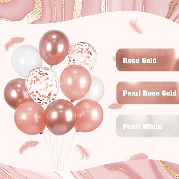 60pcs Rose Gold Balloons 12inch - Image 4