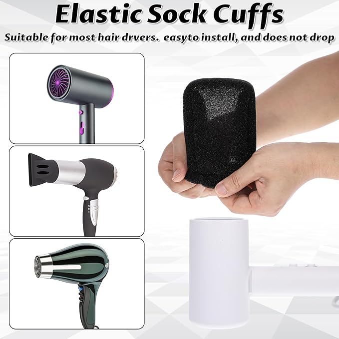 2Pcs Hair Dryer Sock Diffuser Cover, Universal Sponge Hair Dryer Diffuser Cover Hair Dryer Attachment Portable Soft Curly Hair Diffuser Cap for Home Travel Hotel Hairstyling Accessories