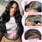 AMIRTY 250 Density 36 Inch13x6 Lace Front Wigs Human Hair Pre Plucked Real Virgin Human Hair Wig Invisilbe Hairline Tiny Knots Body Wave HD Lace Frontal Wigs 3X Longer Lifespan