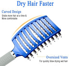 KTKUDY Detangling Brush Boar Bristles Hairbrush Make Hair Shiny & Healthier Curved and Vented Detangler Brush for Women Men Kids Wet and Dry Hair (Blue)