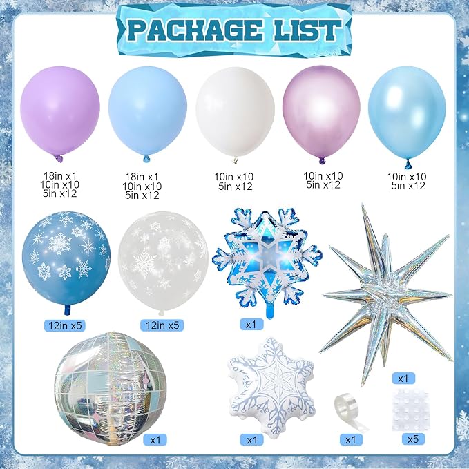 Winter Snowflake Balloon Arch Garland Kit, Winter Wonderlan Decorations - Image 3