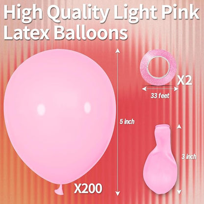 200pcs Light Pink Balloons 5 Inch, Small Mini Latex Balloons - Image 2