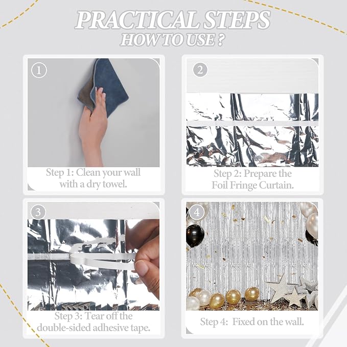 DECOCKRAT 3 Pack Foil Fringe Backdrop - Image 2