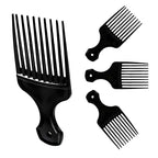 Plastic Hair Pick Comb – Wide Tooth Afro Lift Picks - Pack of 4 Combs - 5.25 Inch - for Styling Lifting Detangling Adding Volume for Long Curly and Thick Hair, Wigs and Beards for Men & Women