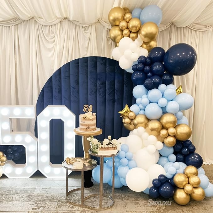 Blue And Gold Balloon Arch Kit - Image 6