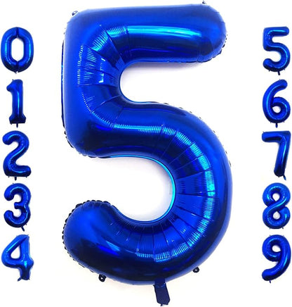 Lovoir 40 Inch Navy Blue Number 5 Balloon Large Size Jumbo Digit Mylar Foil by Lovoir