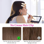 D 6 Pcs Creaseless Hair Clips No Crease Hair Clip Makeup Clips for Women and Girls Flat No Bend Hair Clips for Hairstyling Salon Golden Handle (White)