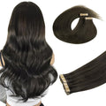 DOORES Real Human Hair Extensions - Mocha Brown, 26 Inch, 40pcs 120g Tape in Straight Remy Hair, Skin Weft