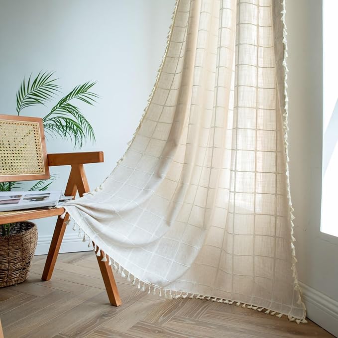 Sutuo Home Boho Curtains for Bedroom Living Room 84 Inch Length, Vintage Plaid by SutuoHome