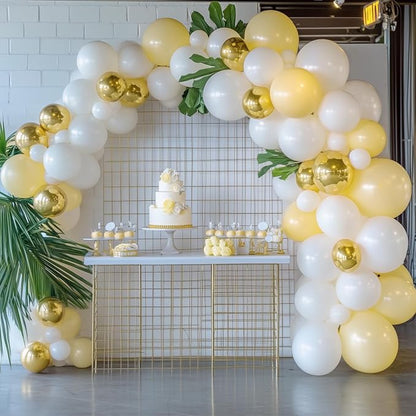 RUBFAC Pastel Yellow Balloons, Light Yellow Balloons Different Sizes 105pcs - Image 6