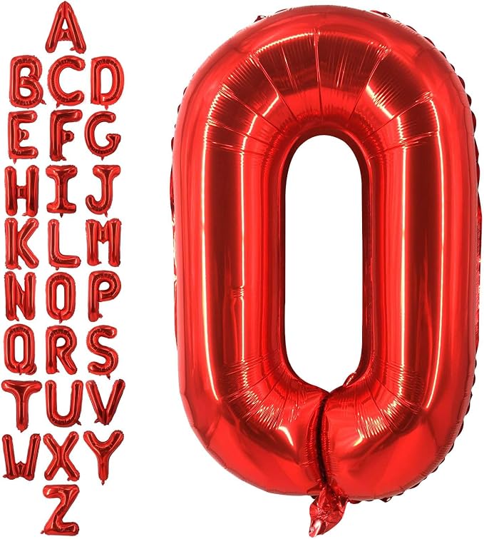 40 Inch Red Letter O Balloons, DIY Phrase Foil Alphabet Letter O Balloons DIY by LHOAVWE