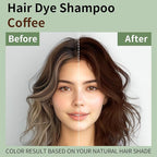 Coffee Hair Dye Shampoo 3 in 1 for Gray Hair, Long-lasting & Natural Hair Color Shampoo, Instant Shampoo Hair Dye for Men Women (16.9 Fl Oz, Coffee)
