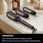 Terviiix PRO Thermal Brush Set for Voluminous Style, Non-blowing Heated Round Brush with Adjustable Temp, 3-in-1 Curling Brush with Detachable Head(1.25'',1.5'',1.77''), 20S Fast Heating with Dual MCH