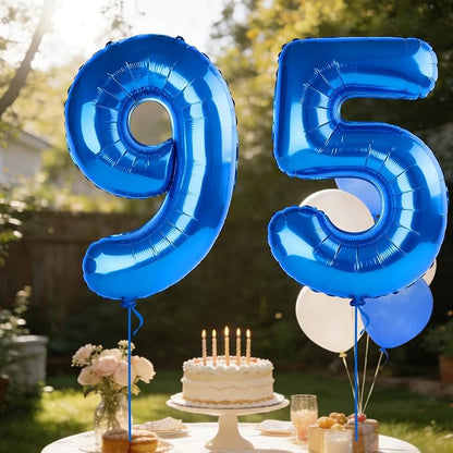 40 Inch Number 95 Balloons for 95th Birthday Party Decorations, 0-100 Dark Blue - Image 3