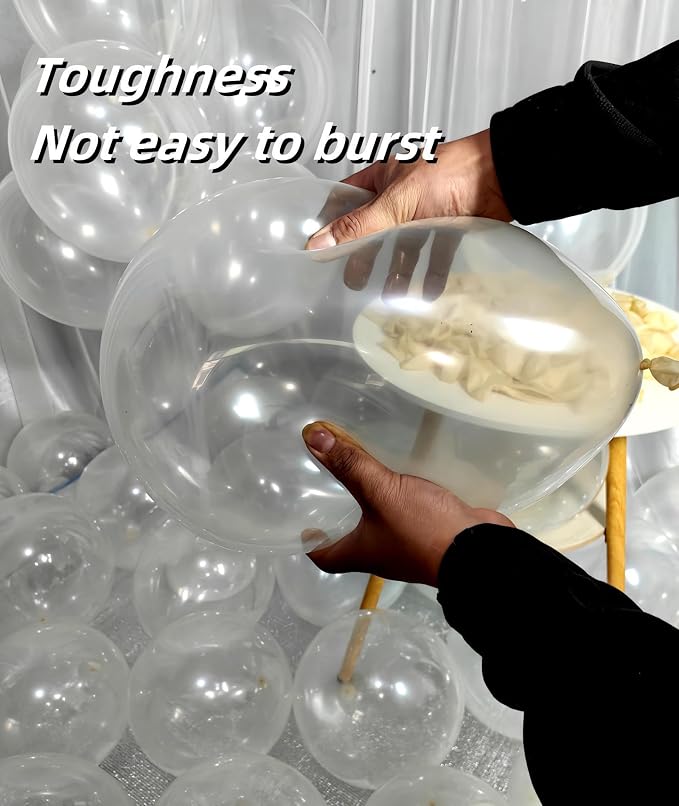 300 Pack Clear Balloons 12 Inch Latex Clear Latex Party Balloon Bulk - Image 3
